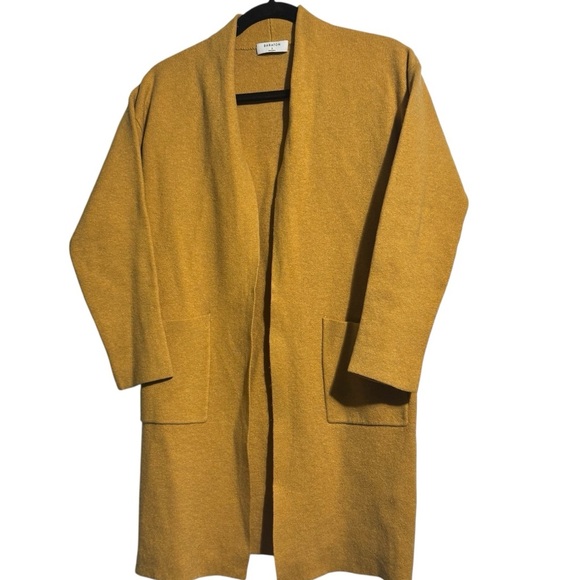 Aritzia Babaton LANCE Cardigan Wool Linen Blend Mustard Yellow Size Small - Picture 1 of 13